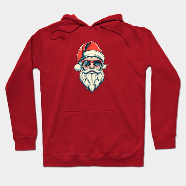 Santa Claus with glasses Hoodie by Aldrvnd